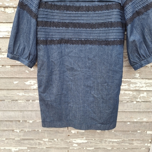 Banana Republic Pintuck & Lace Shift Dress Size 10 - Picture 4 of 9